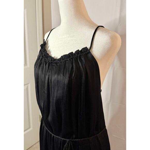 NWT & Other Stories Strappy Tassel Tie Midi Dress Black sz. 2 - Picture 8 of 11